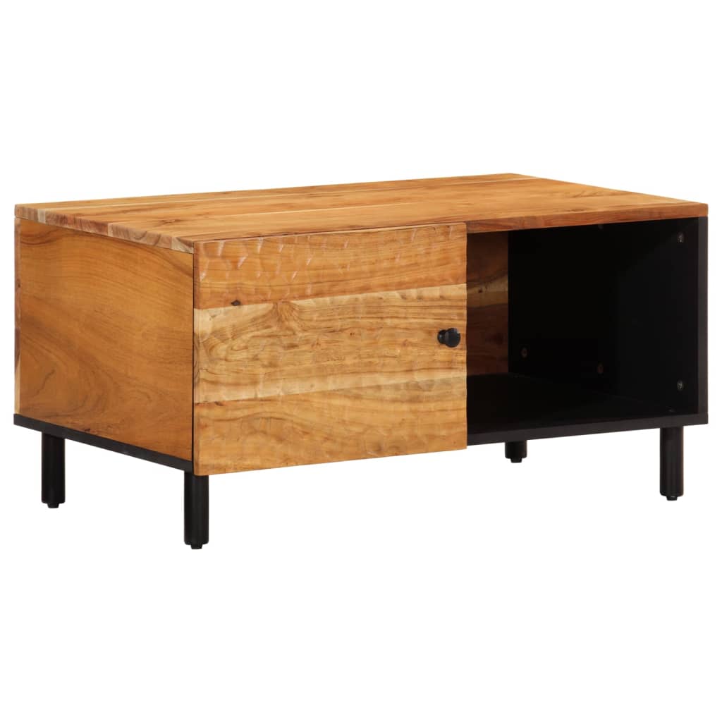 vidaXL Mesa de centro madera maciza de acacia 80x50x40 cm Mesita de Salón o Comedor o Auxiliar Mesa de Café Meuble Salón