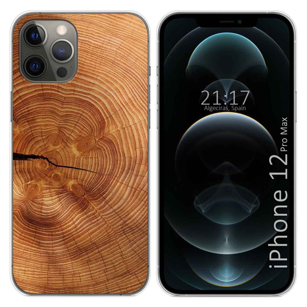 Tumundosmartphone Funda Gel Tpu para Iphone 12 Pro Max (6.7) diseño Madera 04 Dibujos