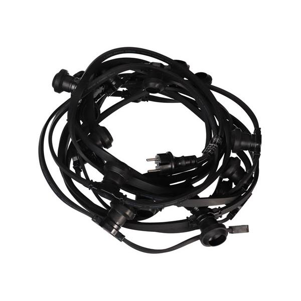 Guirnalda para bombillas led - 20 x casquillo e27 - sin bombillas - 10 m