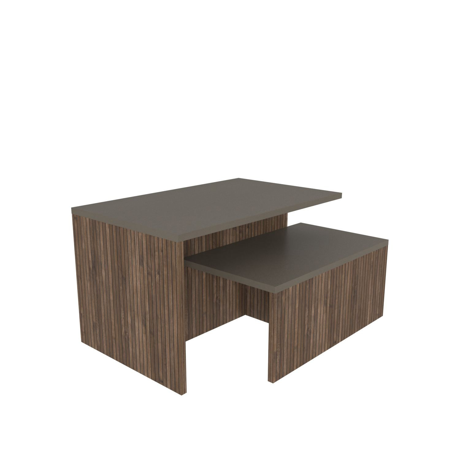Habitat y Jardin - Mesa nido de madera "Twins" 2 piezas 72 x 45 x 42 cm - Topo