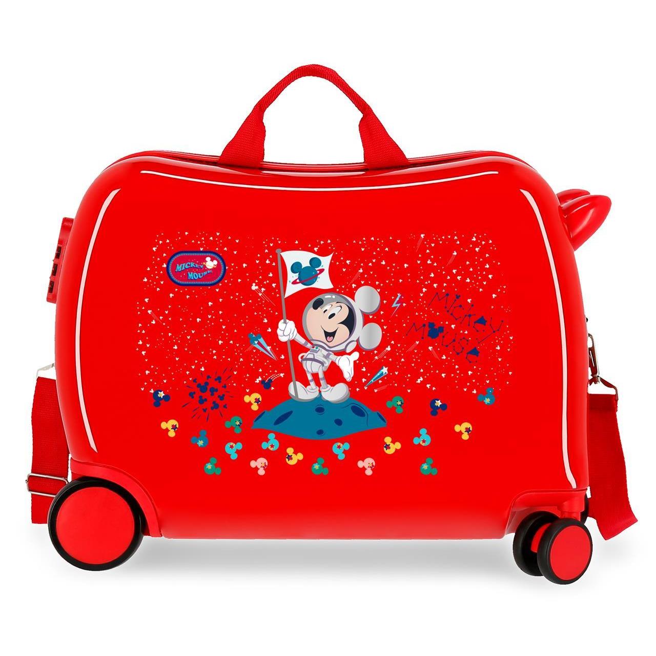 Maleta Infantil Disney Mickey on the moon rojo 38x50x20cm