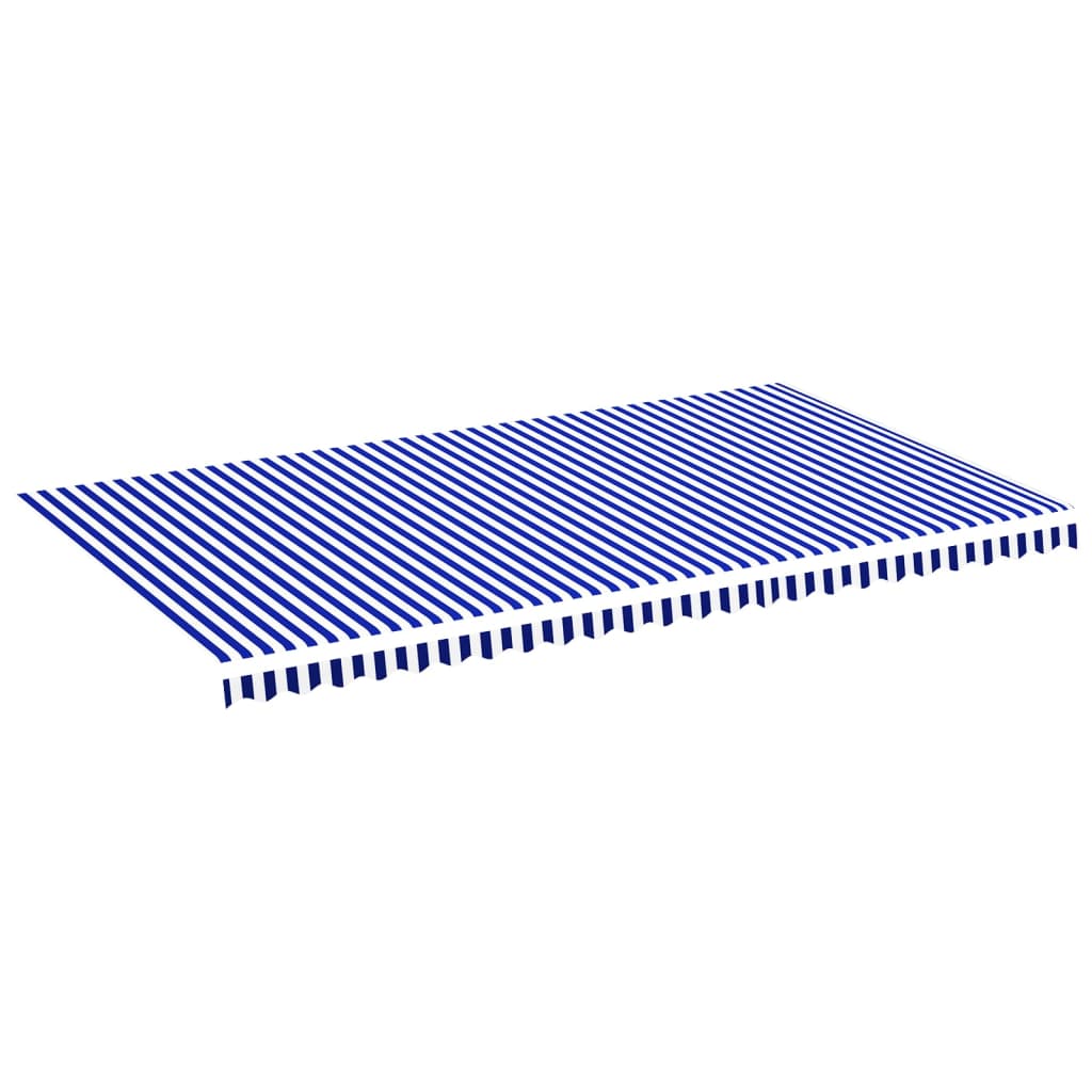 Vidaxl Tela de Repuesto para Toldo 6x3,5 M Color Azul y Blanco Protección Rayos UV Terraza Patio Exterior Jardín