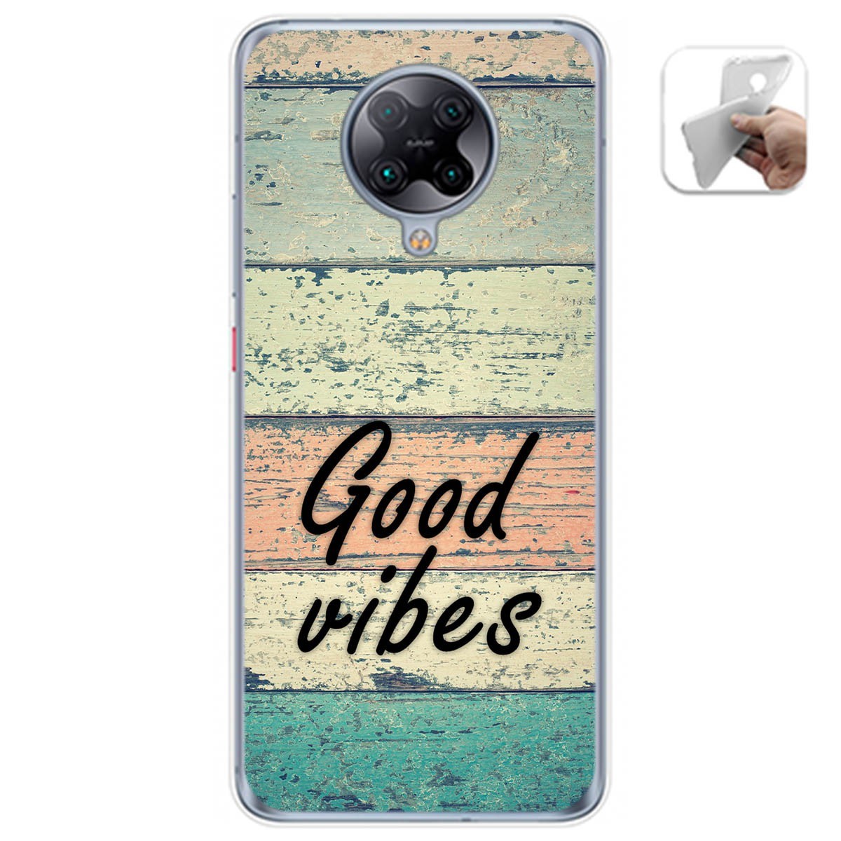 Tumundosmartphone Funda Gel Tpu para Xiaomi POCO F2 Pro diseño Madera 01 Dibujos