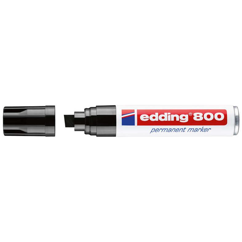 Edding 800 rotulador permanente - punta biselada - trazo entre 4 y 12 mm. - recargable - secado instantaneo - color negro (5 uds)