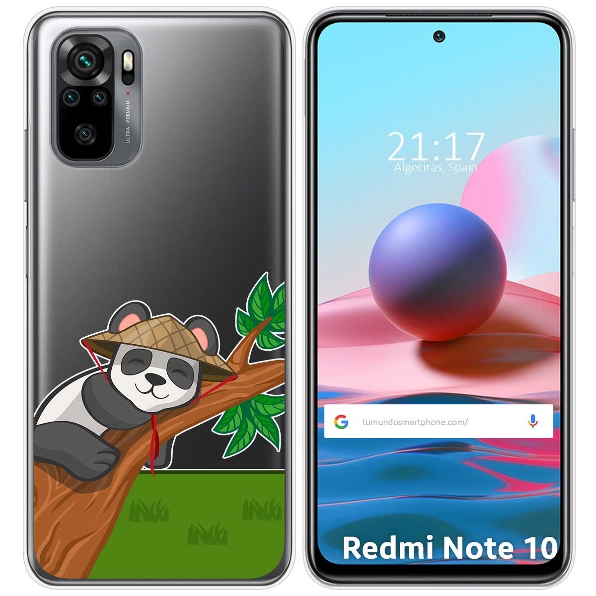 Tumundosmartphone Funda Gel Transparente para Xiaomi Redmi Note 10 / 10S diseño Panda Dibujos