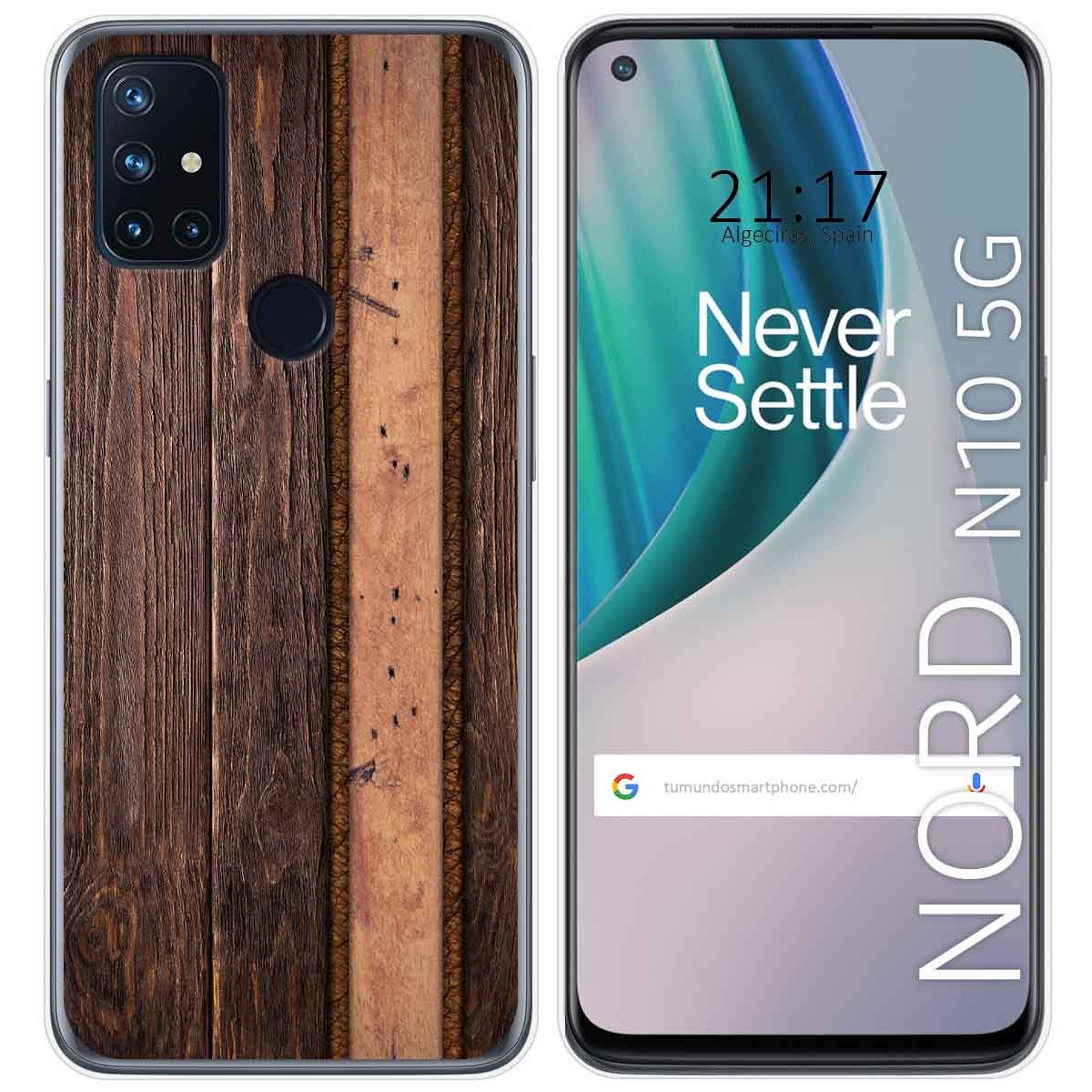 Tumundosmartphone Funda Gel Tpu para Oneplus Nord N10 5G diseño Madera 05 Dibujos