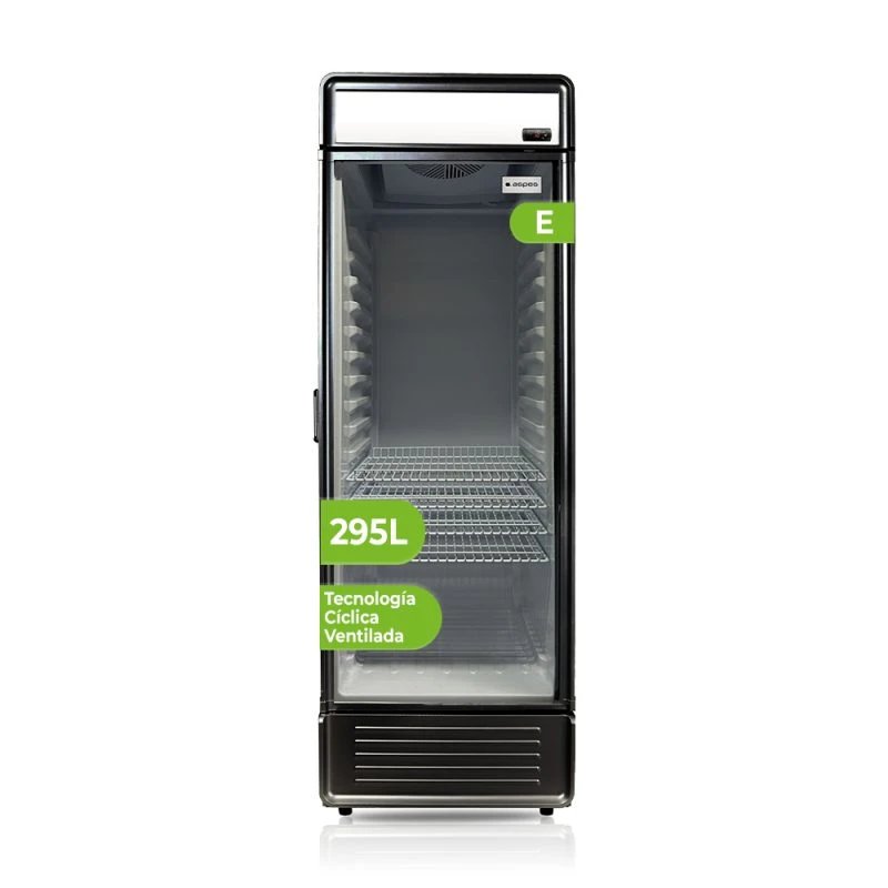Frigorífico 1 Puerta No Frost Aspes ARH1855500ENF 295 L Clase E Alto 185cm x 54cm Cristal negro | Sin congelador para máximo