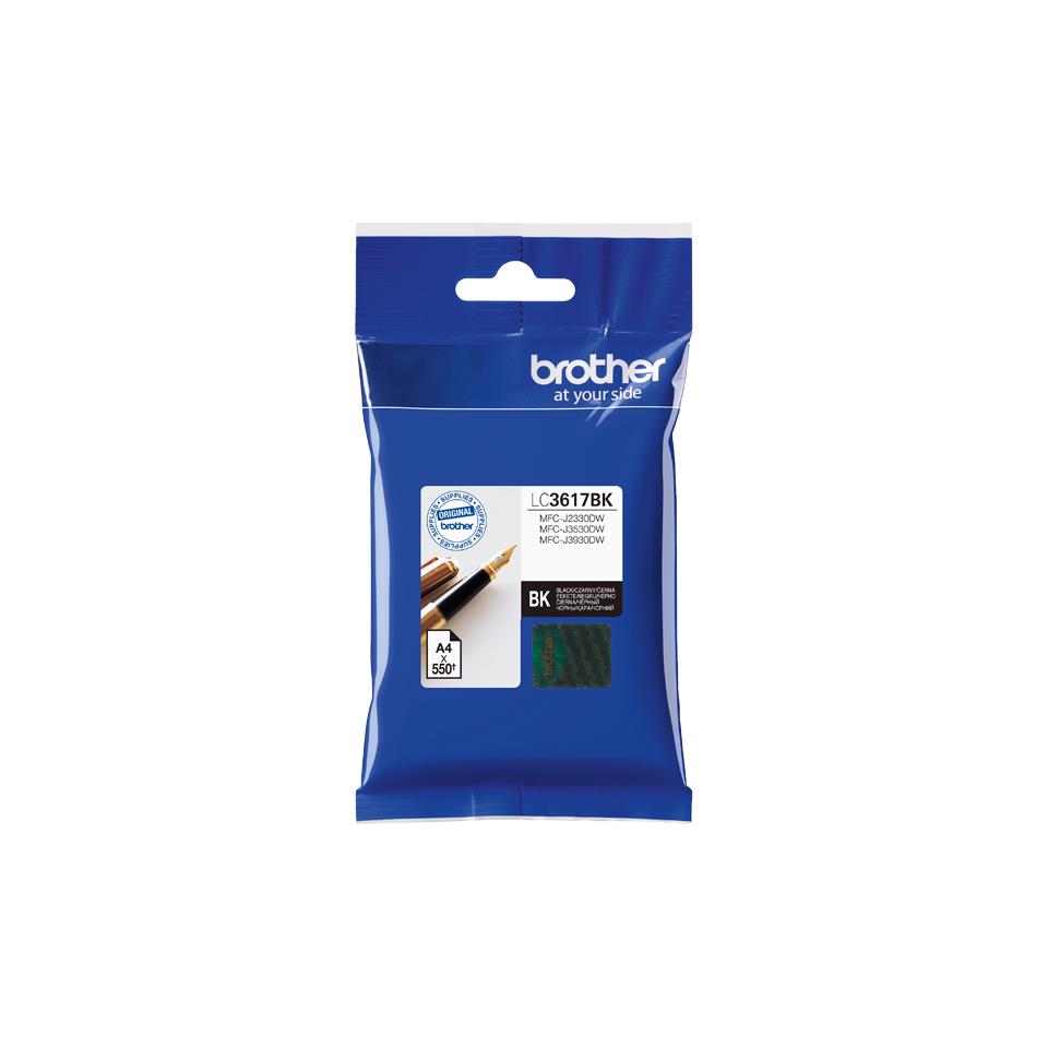 Brother Ink LC3617BK Black 550PGS for MFC-J2330DW / MFC-J3530DW / MFC-J3930DW, refillable ink cartridge with high capacity for consistent printing performance.