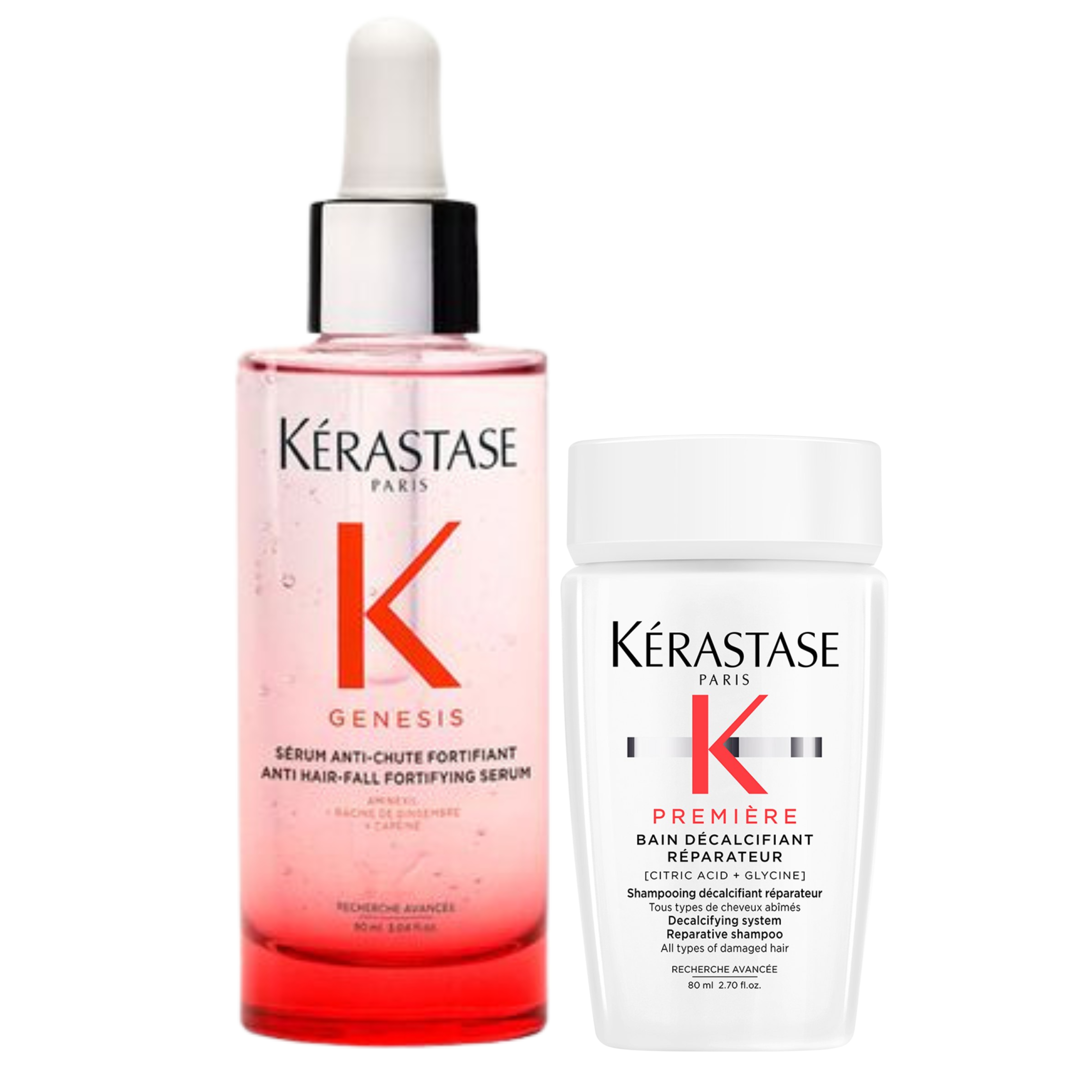 Pack Kérastase Genesis Sérum Anti-Chute + Première Bain Décalcifiant Réparateur – Fortalecimiento y Reparación Capilar