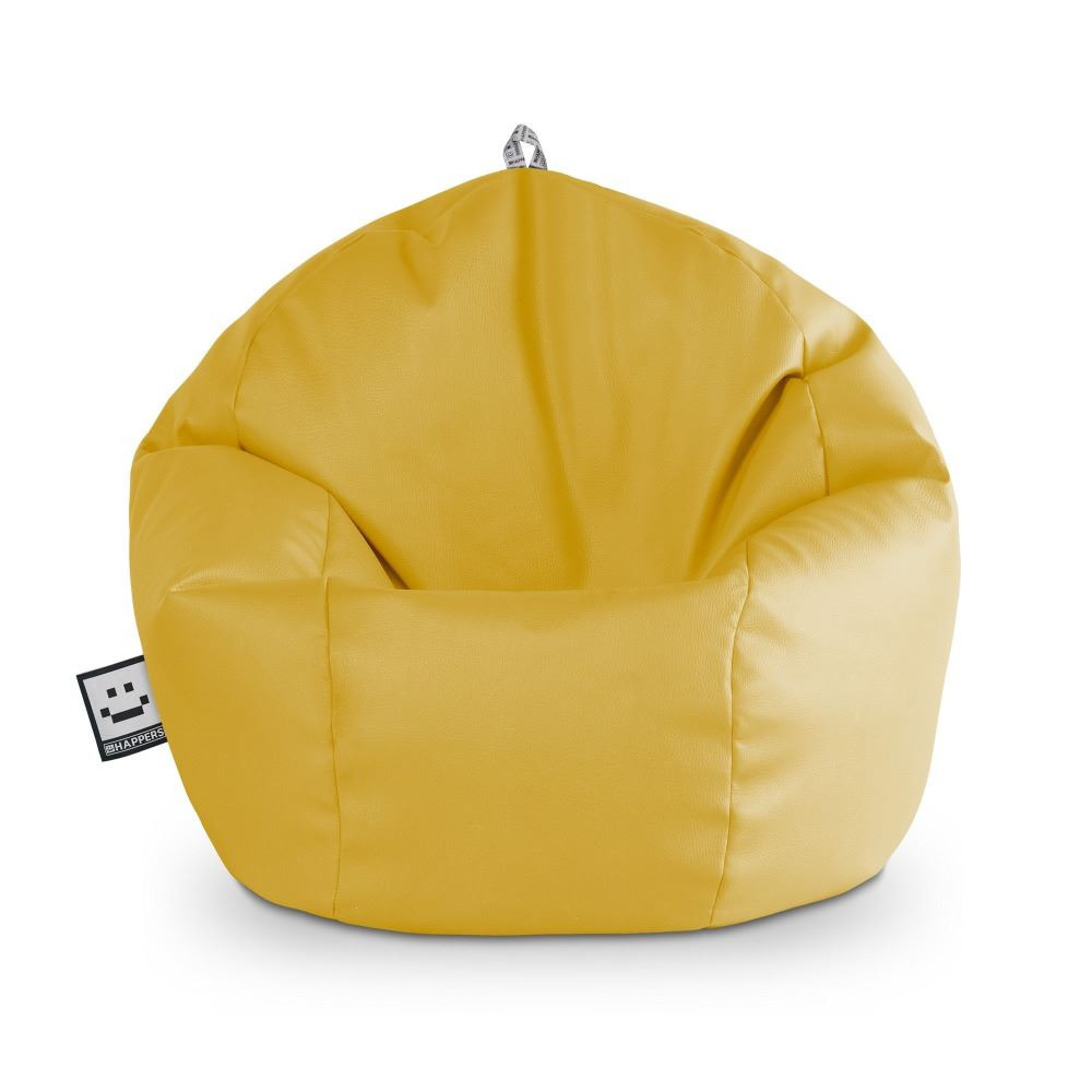 Puff Pelota Polipiel Mostaza HAPPERS - Cómodo, ligero y resistente. Make it Happers®