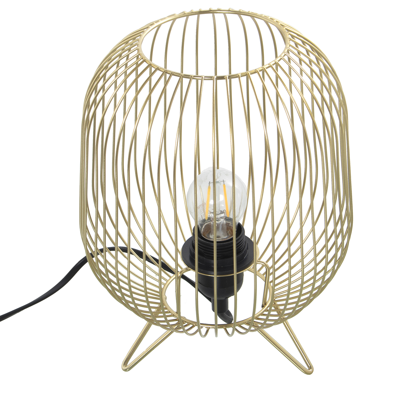 Lampara sobremesa metal dorado1xe27 max40w no incluida 21x27cm