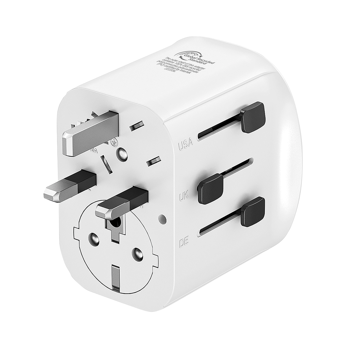 muvit for change Adaptador Universal de viaje 2 USB-A + USB-C 15W