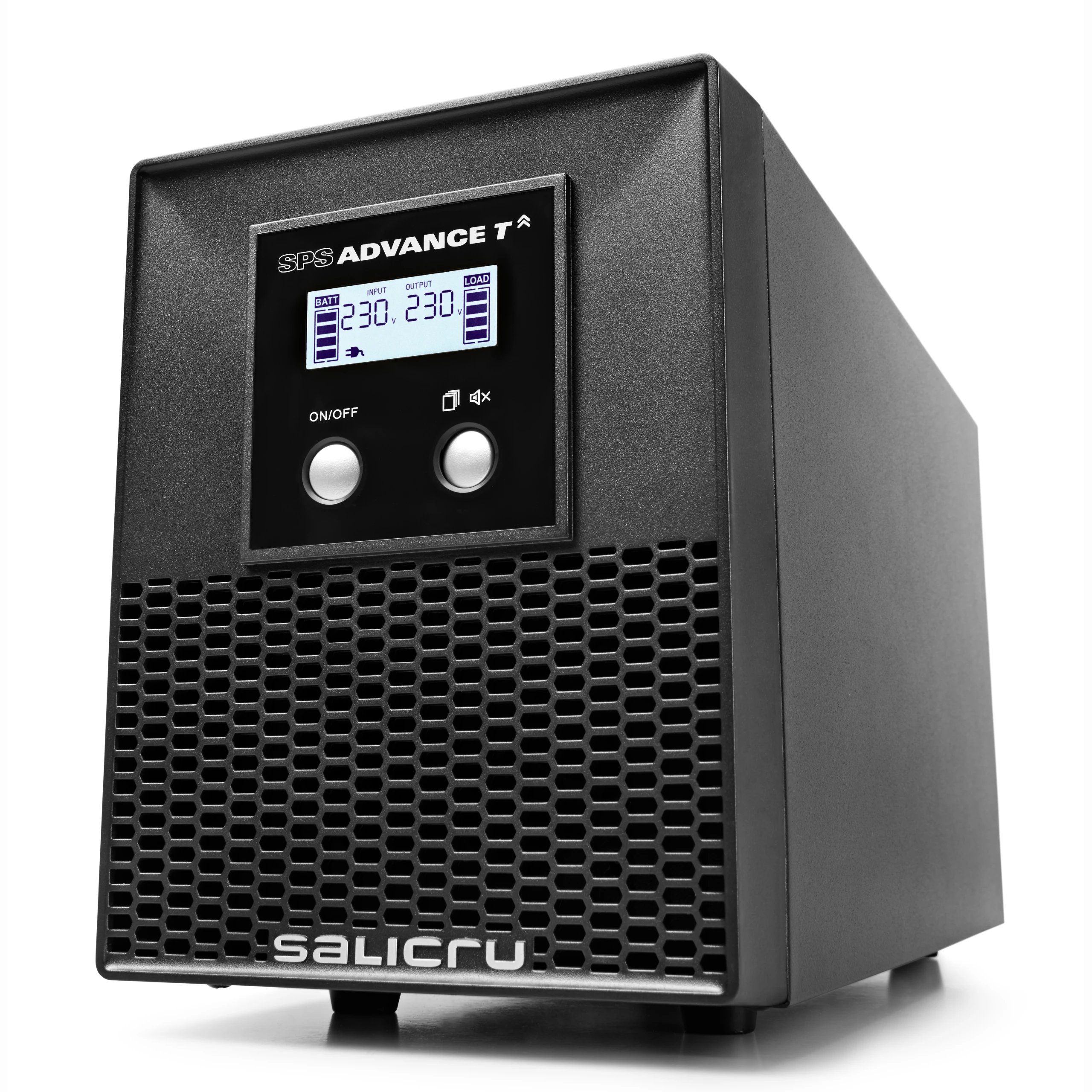 Salicru - SAI (UPS) Line-interactive con salida senoidal 1500VA/1050W SPS1500ADVT para servidores y equipos de red, estabilización AVR Buck/Boost, display LCD y software multiplataforma Windows/Linux/Mac
