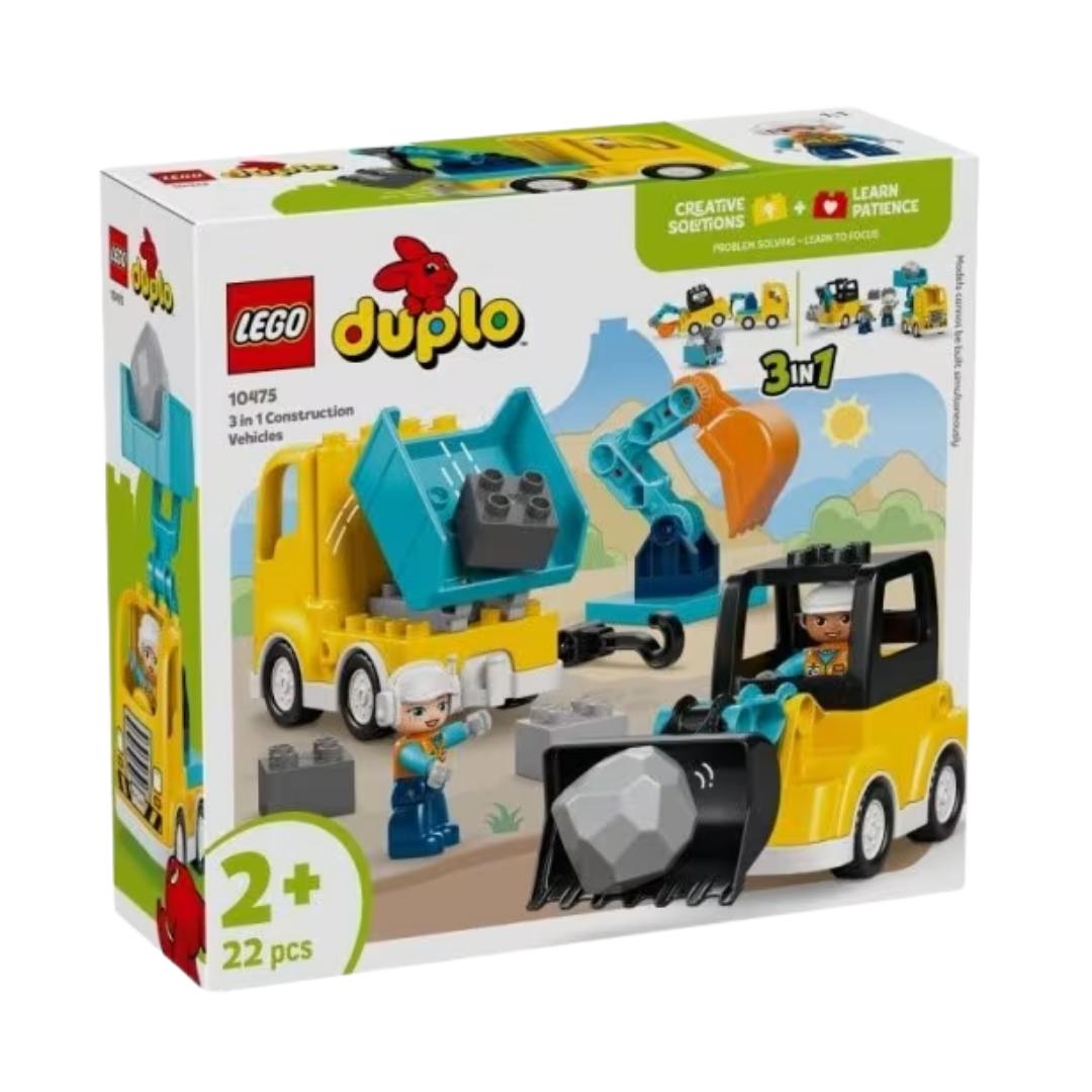 LEGO DUPLO - VEHÍCULOS DE CONSTRUCCIÓN 3 EN 1, 10475, TIENDA CON LICENCIA OFICIAL, ENVIO EN 24-48 HORAS EN PENÍNSULA, JUGUETES, PELÍCULA, LADRILLOS, BRICKS, PIEZAS, BLOQUES