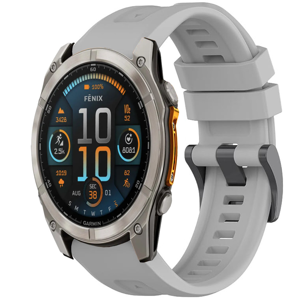Correa de Silicona para Garmin Fenix 8 - 51mm / Fenix 7X Pro / Fenix 6X Pro / Enduro 3 / Epix 2 Pro 51mm, Banda Básica Conectores Quickfit 26mm