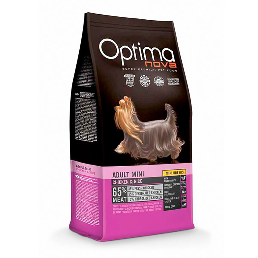 Optima Nova – Pienso para perros adultos pequeños Óptima Nova Mini pollo y arroz 2 kg.
