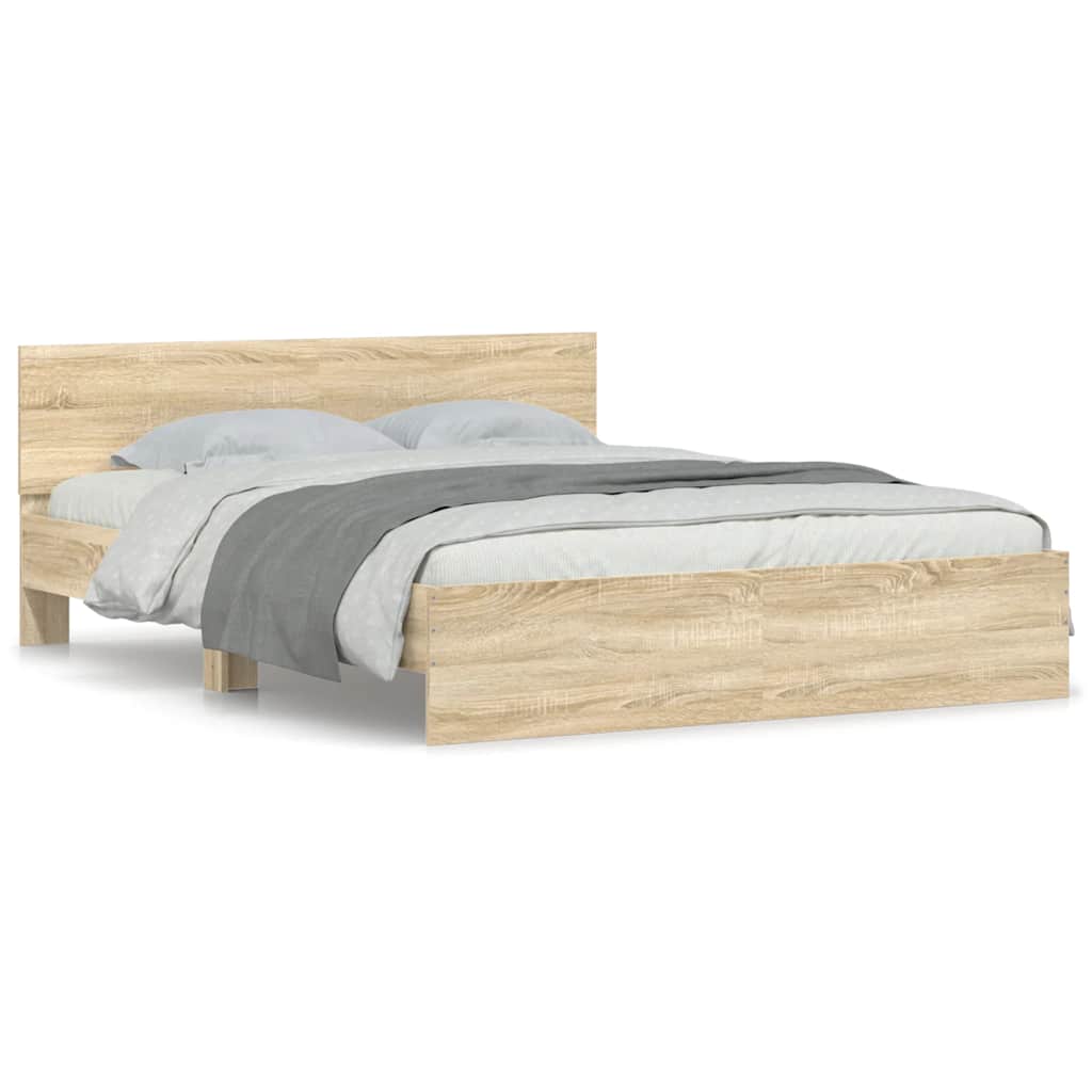 vidaXL Estructura de cama con cabecero roble Sonoma 150x200 cm