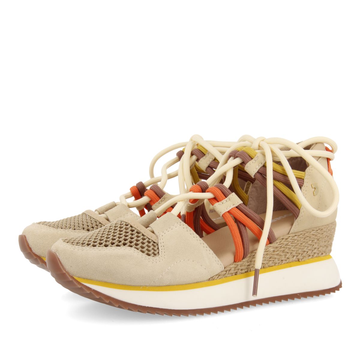 Gioseppo Zapatilla Abiertos Beige Espadrille Cuña Mujer IONA