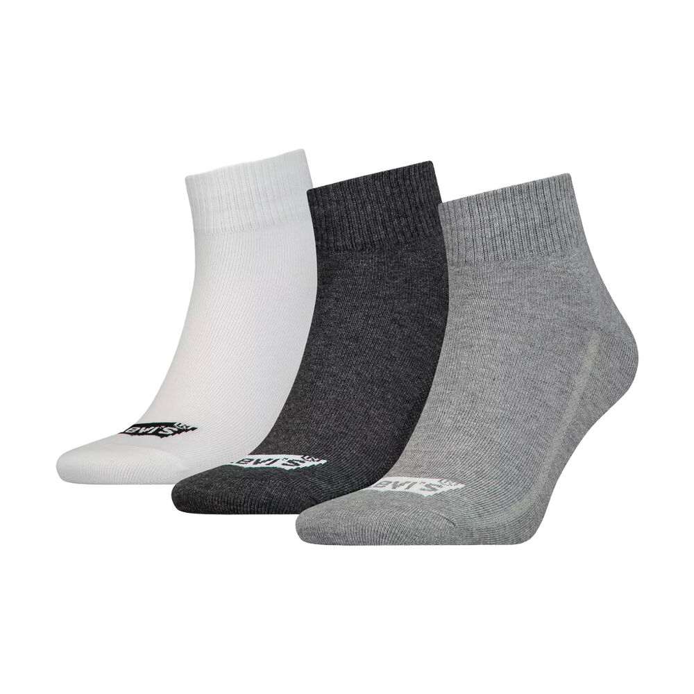 Pack 3 Calcetines Levis de Media Altura Combo Gris de Algodón con el Logo Batwing