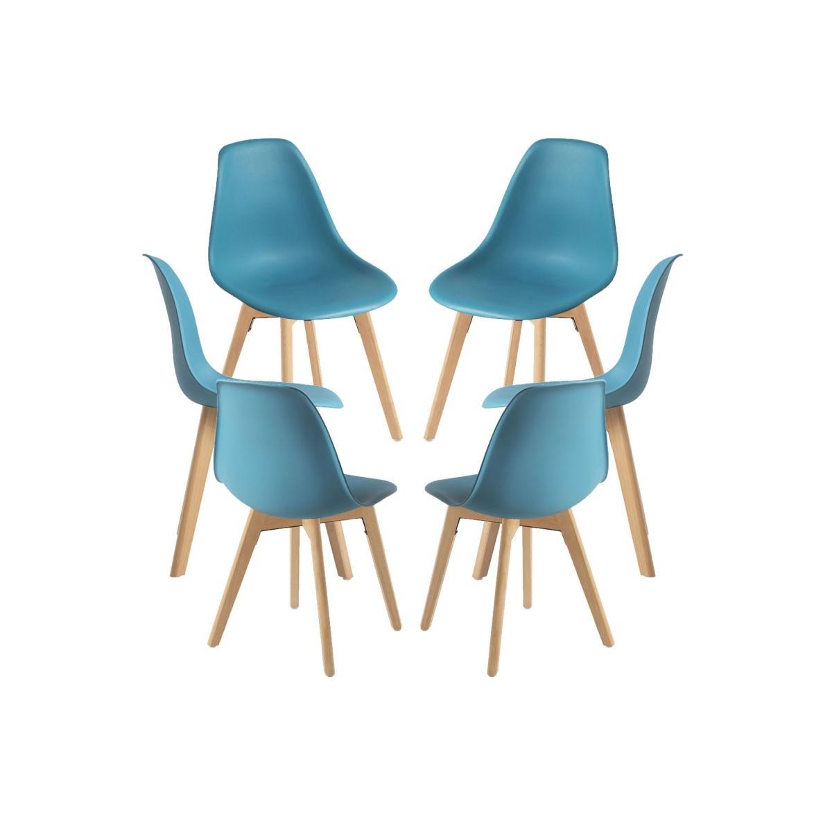 Regalos Miguel - Packs Sillas Comedor - Pack 6 Sillas Kelen - Verde azulado