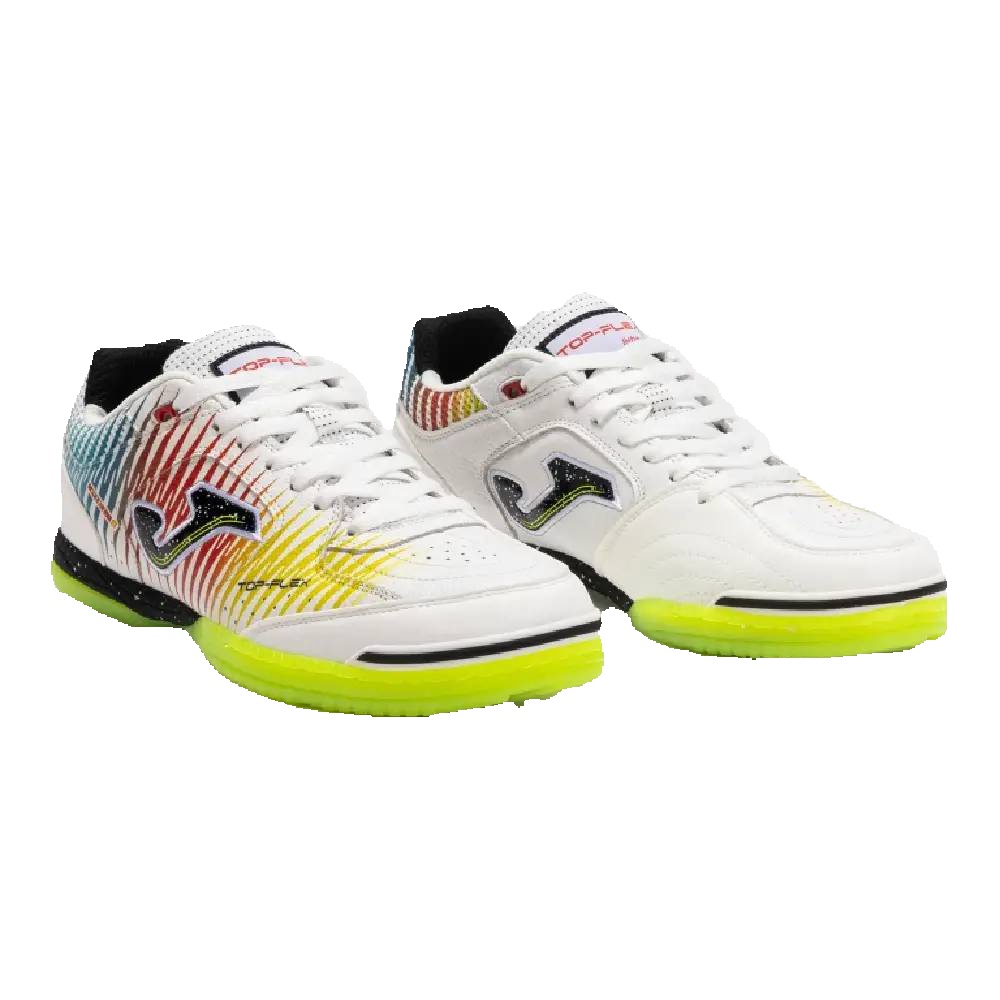 Joma Zapatilla Top Flex 2576 Blanco Amarillo Rojo Fútbol Sala Alta Flexibilidad
