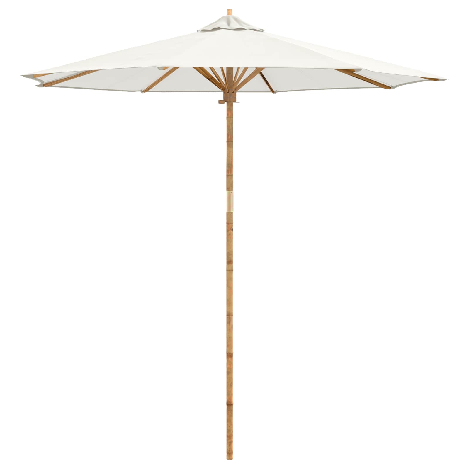 vidaXL Sombrilla de jardín Crema Ø 270 x 260 cm Bambú