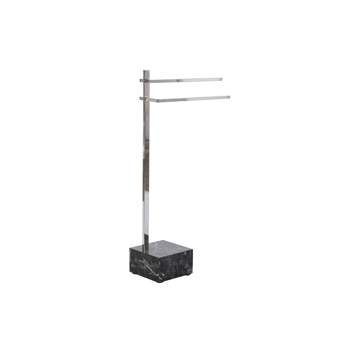 Toallero Acero Mdf 45X21X80 Simil Marmol Plateado El mejor complemento para tu hogar  -Fijalo-