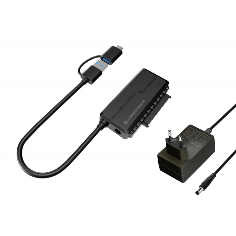 Conceptronic - ABBY21B cambiador de género para cable USB Type-A SATA 22-pin Negro ABBY21B