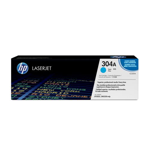 Cartucho de toner original LaserJet HP 304A cian