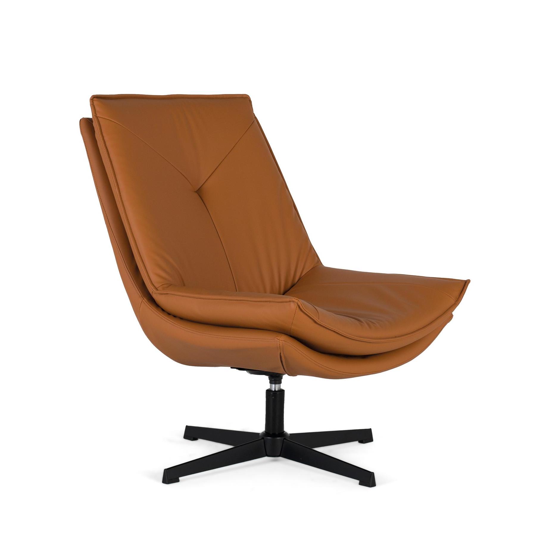 Sillón giratorio tapizado en piel sintética y acolchado95X63X90