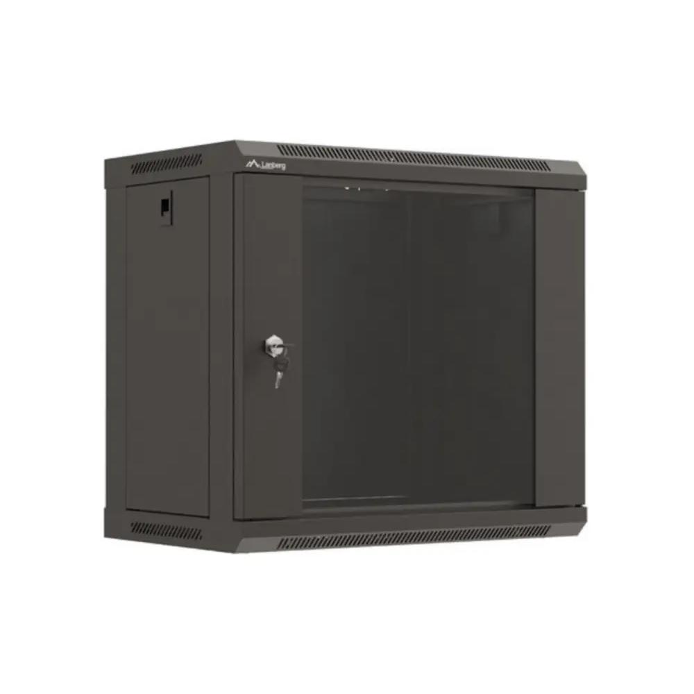 Bastidor de pared Lanberg WF03-5309-10B 9U 60kg con bloqueo y rieles de rack negro