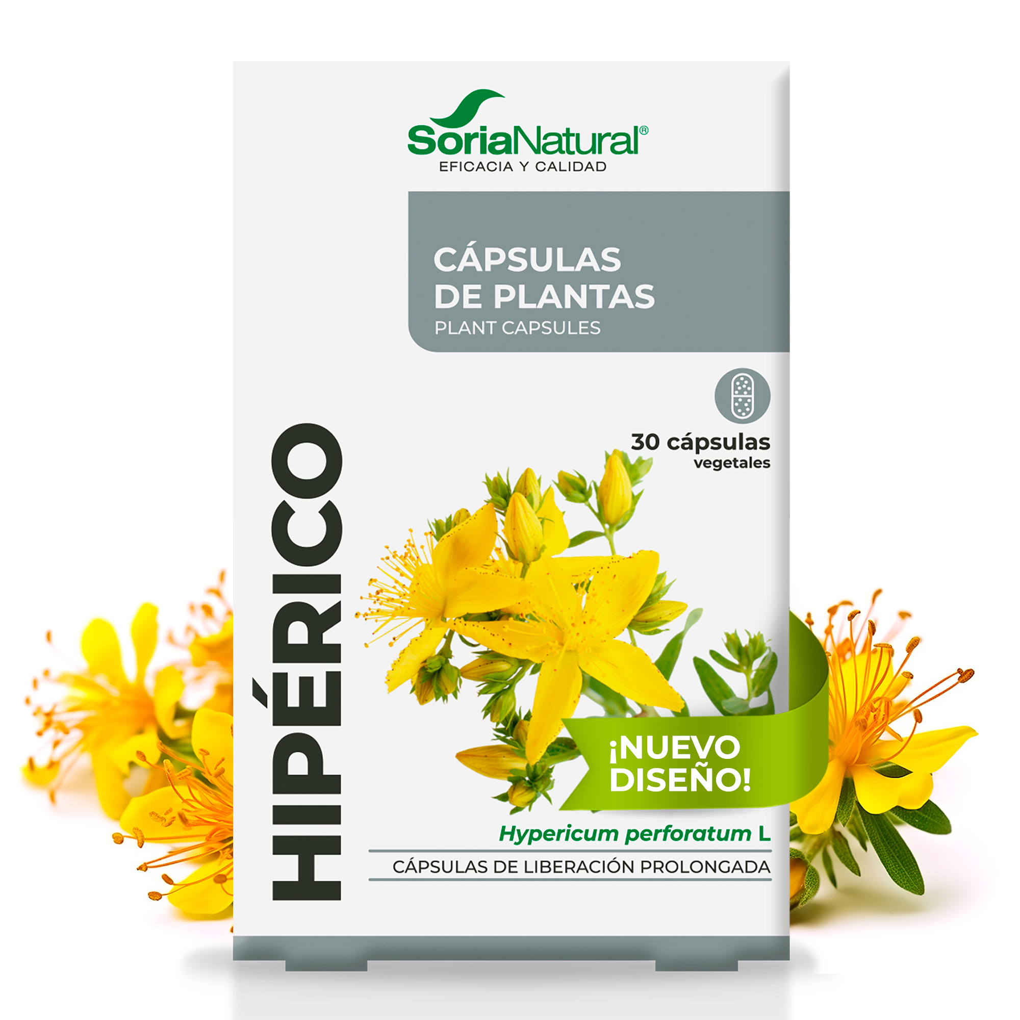 Soria Natural Hipérico cápsulas - Ayuda a Mantener el Equilibrio Emocional - Caja con 30 Cápsulas de 690 mg