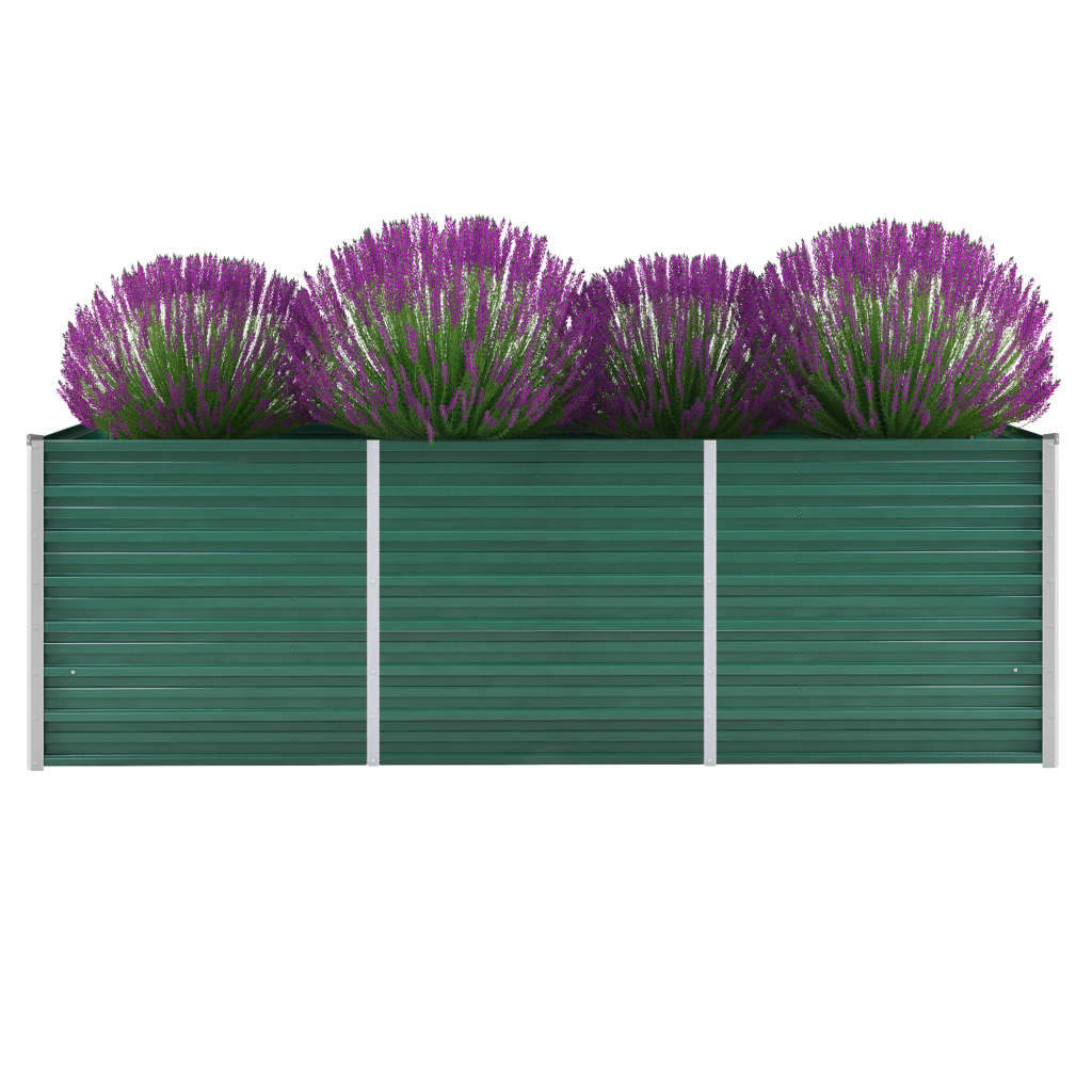 vidaXL Arriate de acero galvanizado verde dimensiones 240 x 80 x 77 cm,  240 x 80 x 45 cm,  100 x 40 x 45 cm y mas