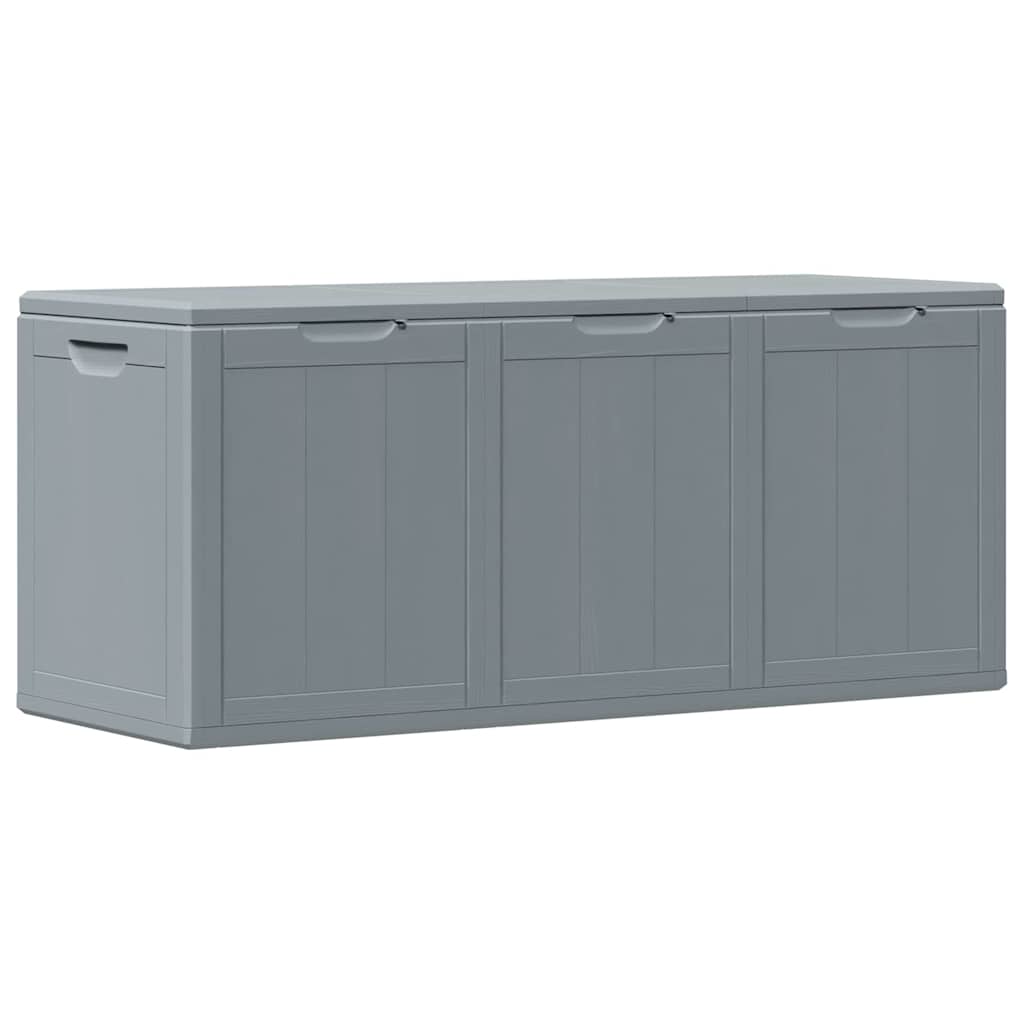 vidaXL Caja de almacenaje para jardín 270 L PP aspecto madera gris