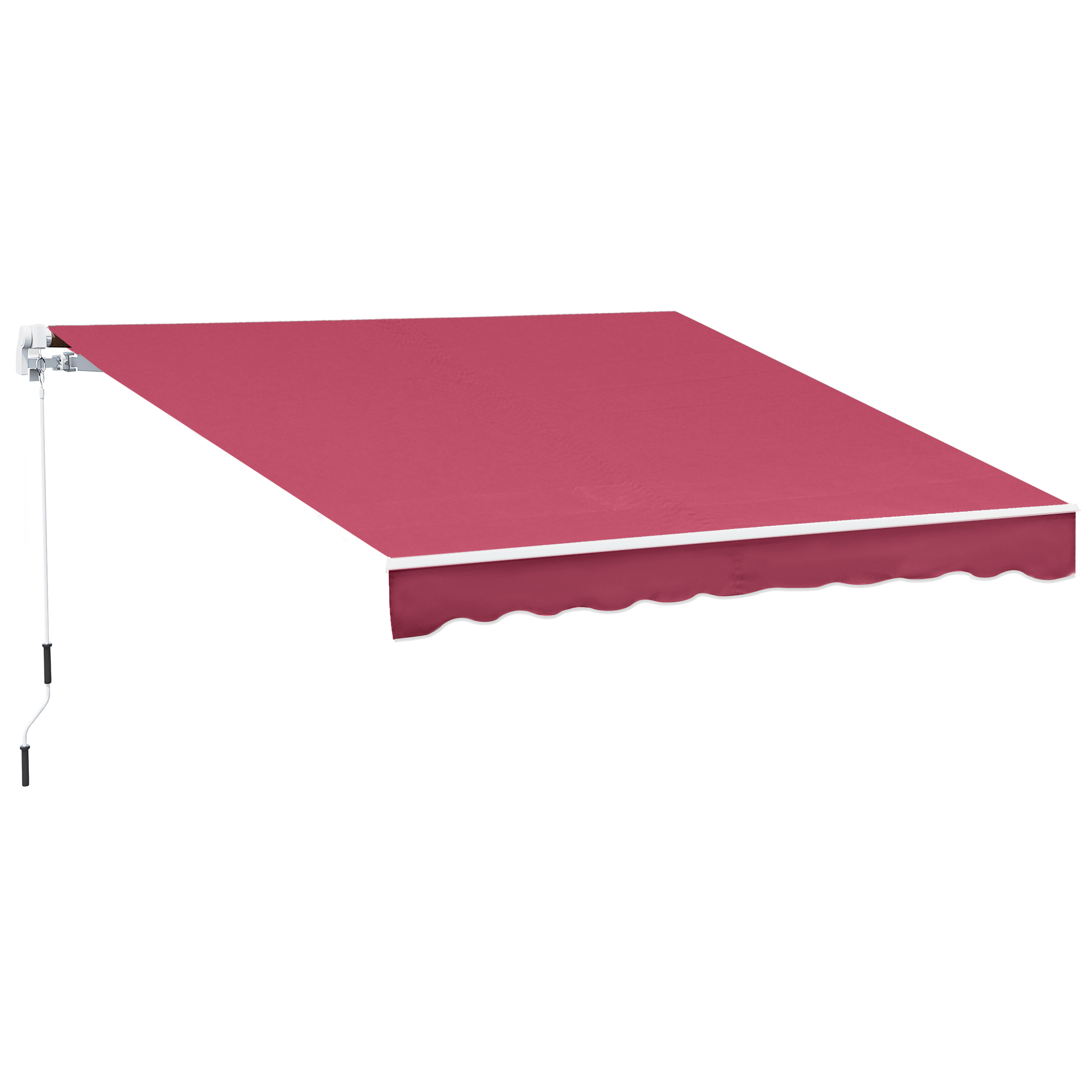Outsunny Toldo Manual 395x245 cm Toldo para Patio Balcón Terraza y Jardín con brazo articulado de Aluminio y tela de Poliéster de 280g/m2