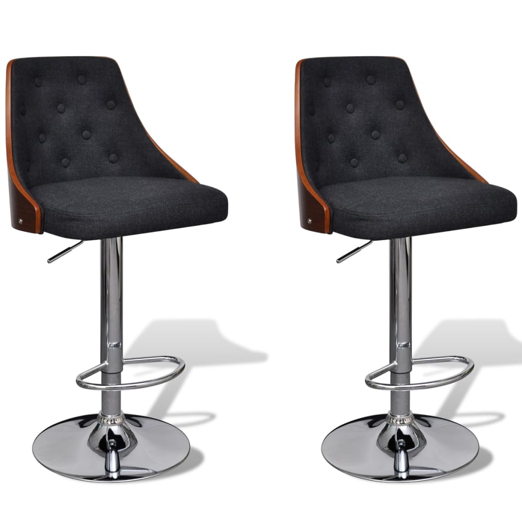 vidaXL Taburetes de bar 2 unidades de tela con altura ajustable