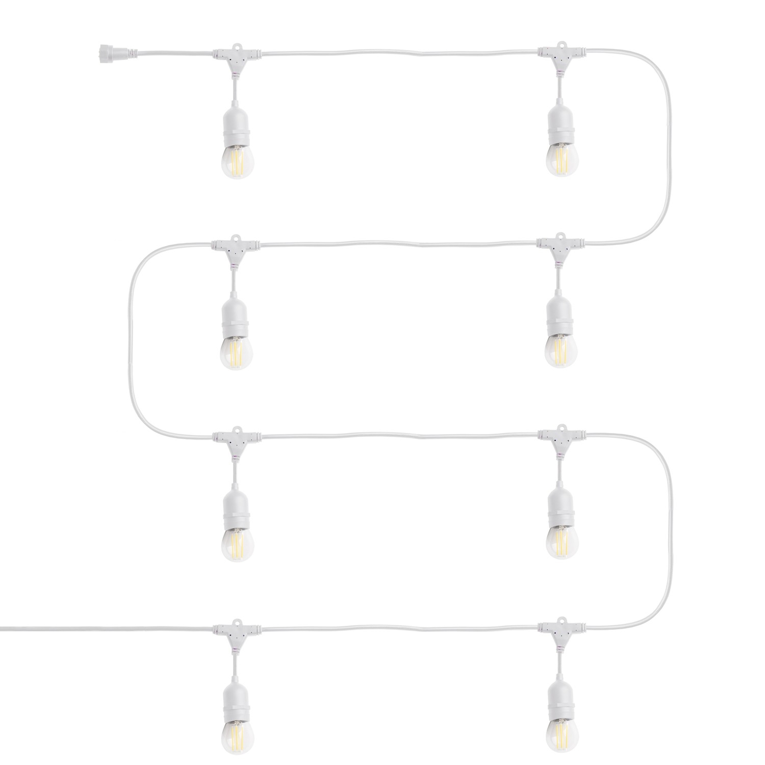 Ledkia Guirnalda Exterior con Bombillas LED E27 Filamento 5.5m IP65 Blanco 2700K Blanco Cálido