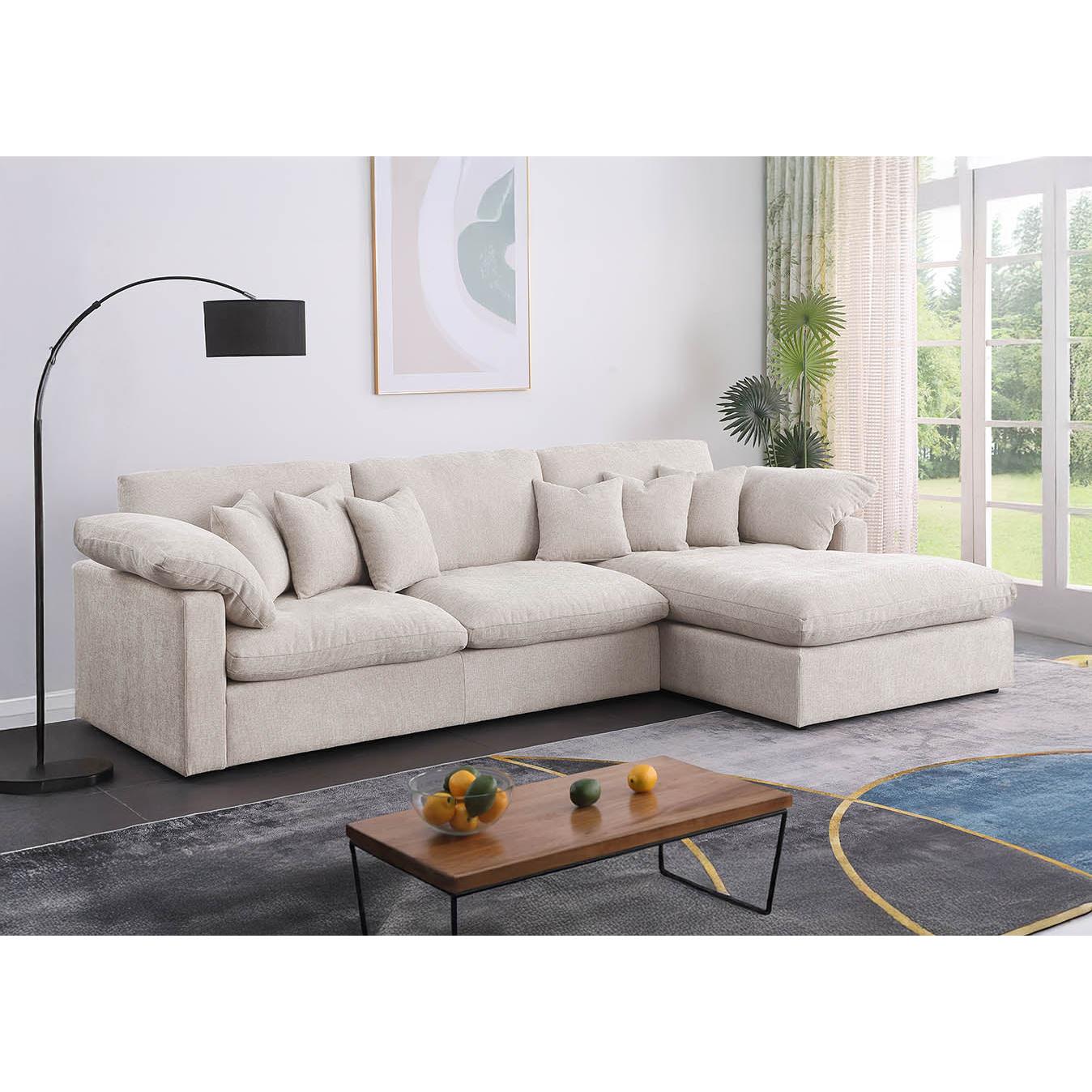 Sofa Chaise Longue Abbi 300cm, Beige, Chaise Izquierdo
