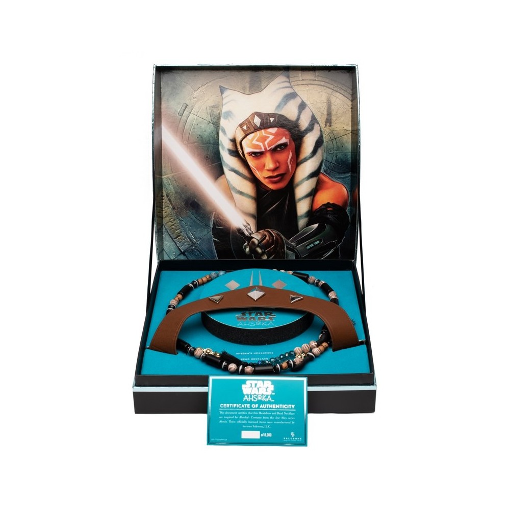 Réplicas Ahsoka Tano Diadema y Cinturón de Cuentas Star Wars Accesorios Cosplay Coleccionable Oficial