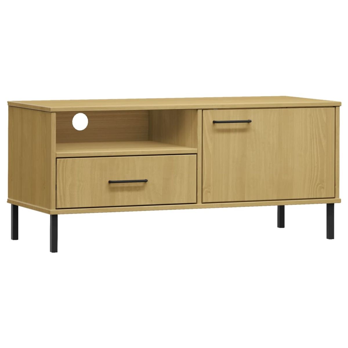 Mueble de TV Oslo cajón + compartimento + armario madera de pino 46,5x106x40 cm
