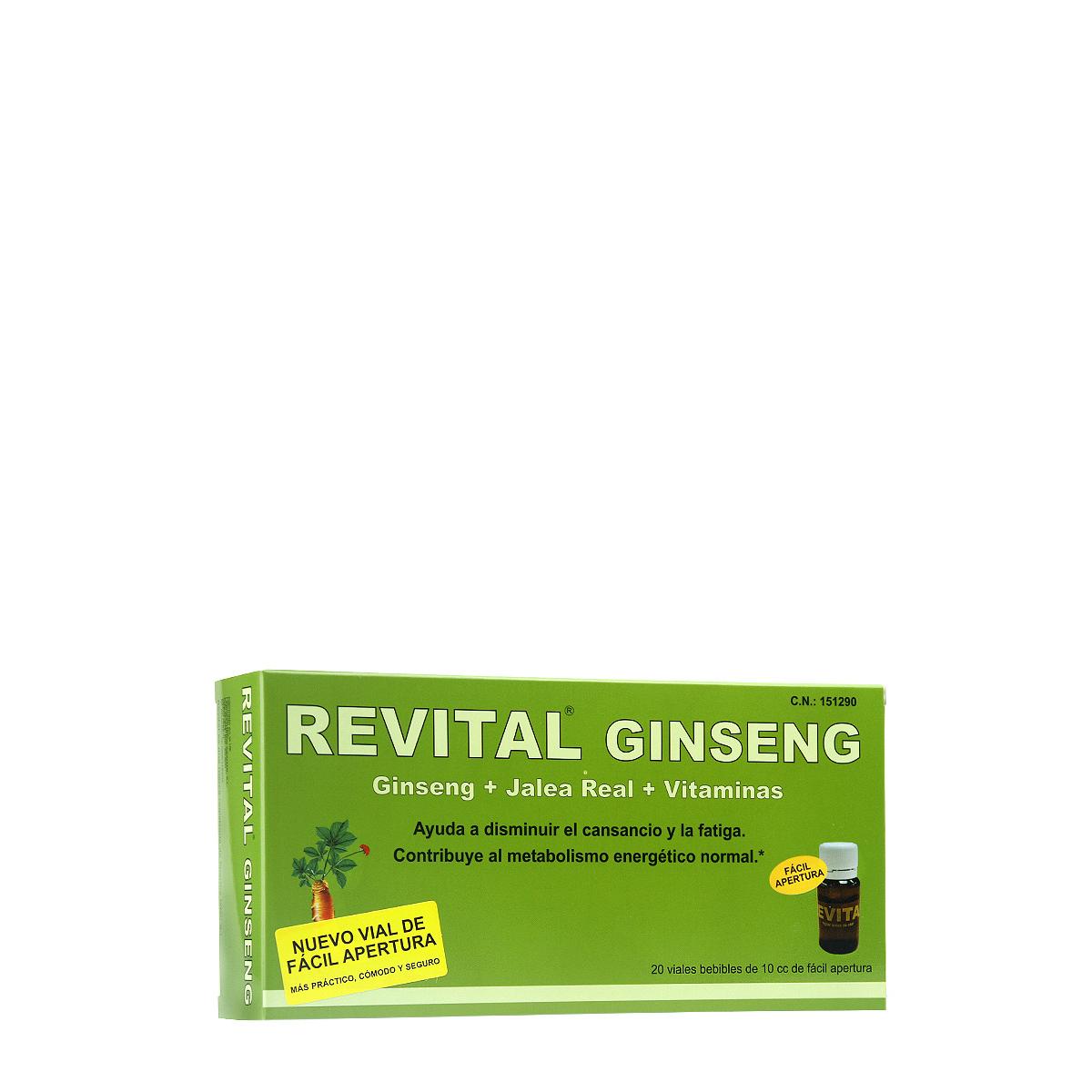 Revital ginseng +vitamina c + jalea real 20 ampollas
