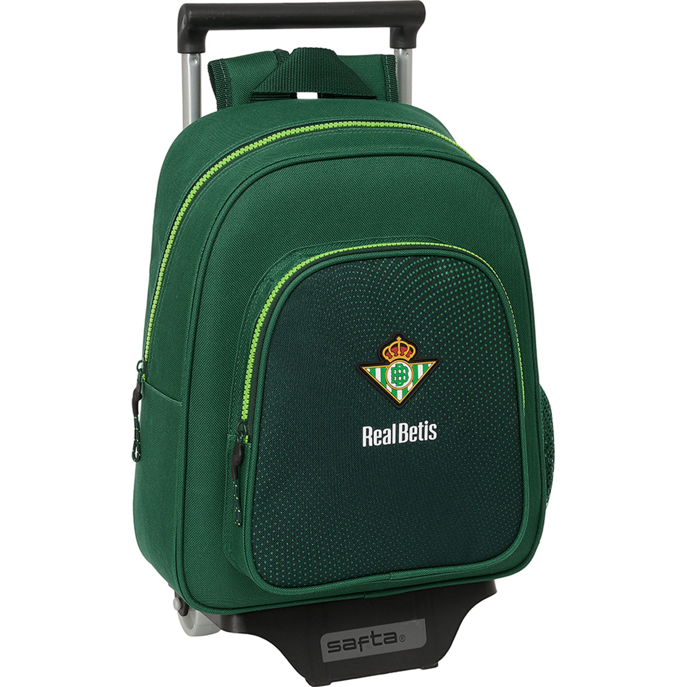 SAFTA  MOCHILA CON CARRO 705 RESISTE AGUA REAL BETIS BALOMPIE - Mochila Escolar Licencia Oficial - Diseño Ergonómico - Amplio Espacio de Almacenamiento - Bolsillos Multifuncionales