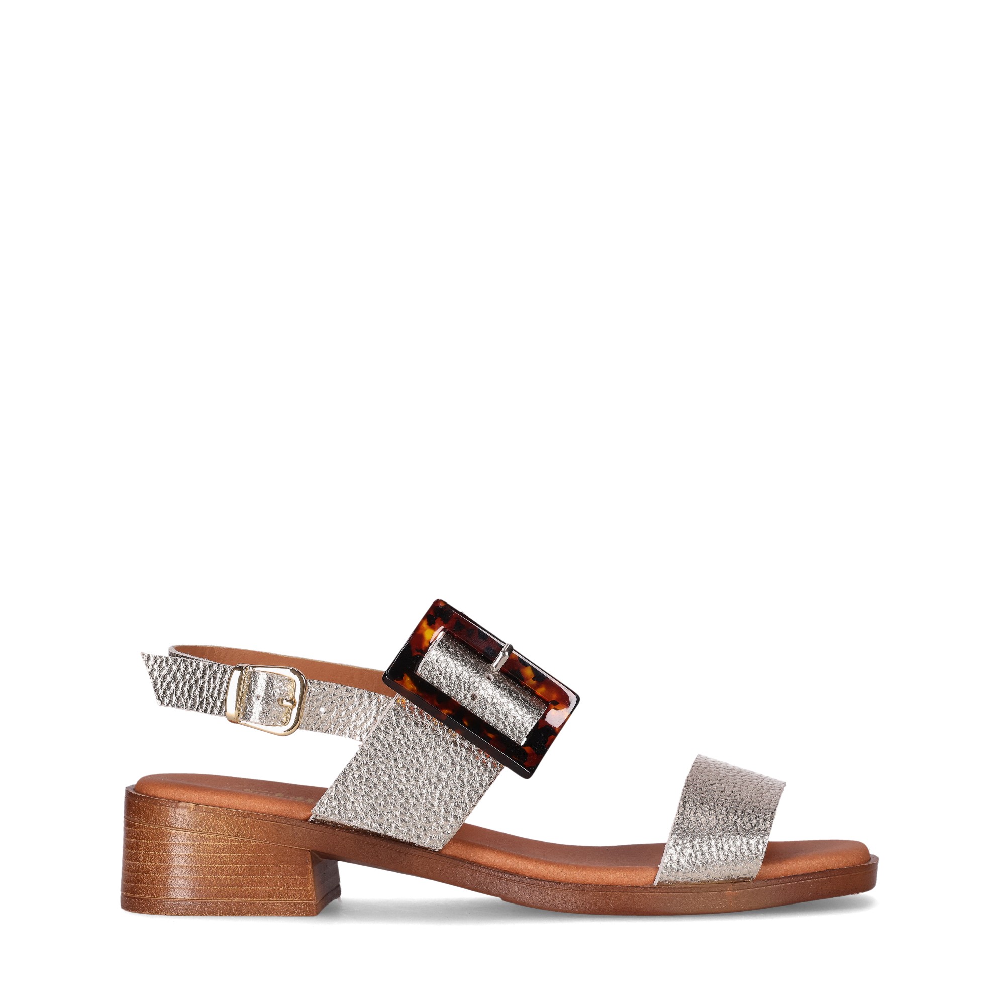 Chika10 Leather BINKA 04 Sandalia de TacÃ³n Oro/Gold