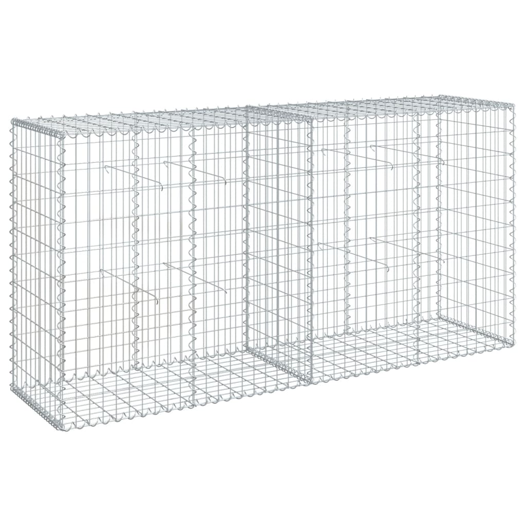 vidaXL Cesta de gaviones con cubierta hierro galvanizado 200x50x100 cm