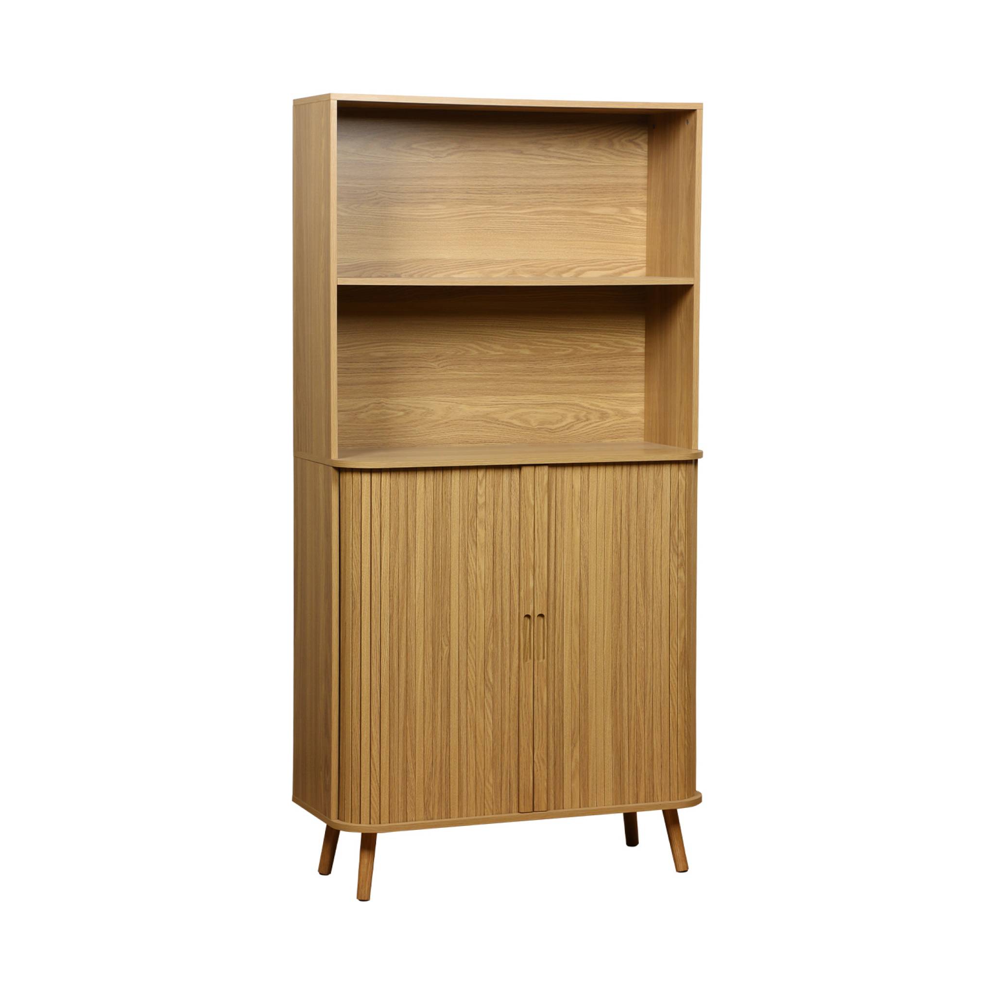 Estantería escandinavo, 2 puertas correderas, 4 niveles