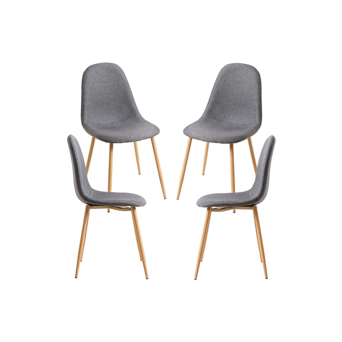 Regalos Miguel - Packs Sillas Comedor - Pack 4 Sillas Teok Tela - Gris oscuro