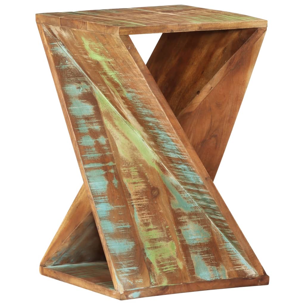 Mesa Auxiliar Vidaxl de Madera Maciza de Mango/acacia/reciclada 35x35x55 Cm