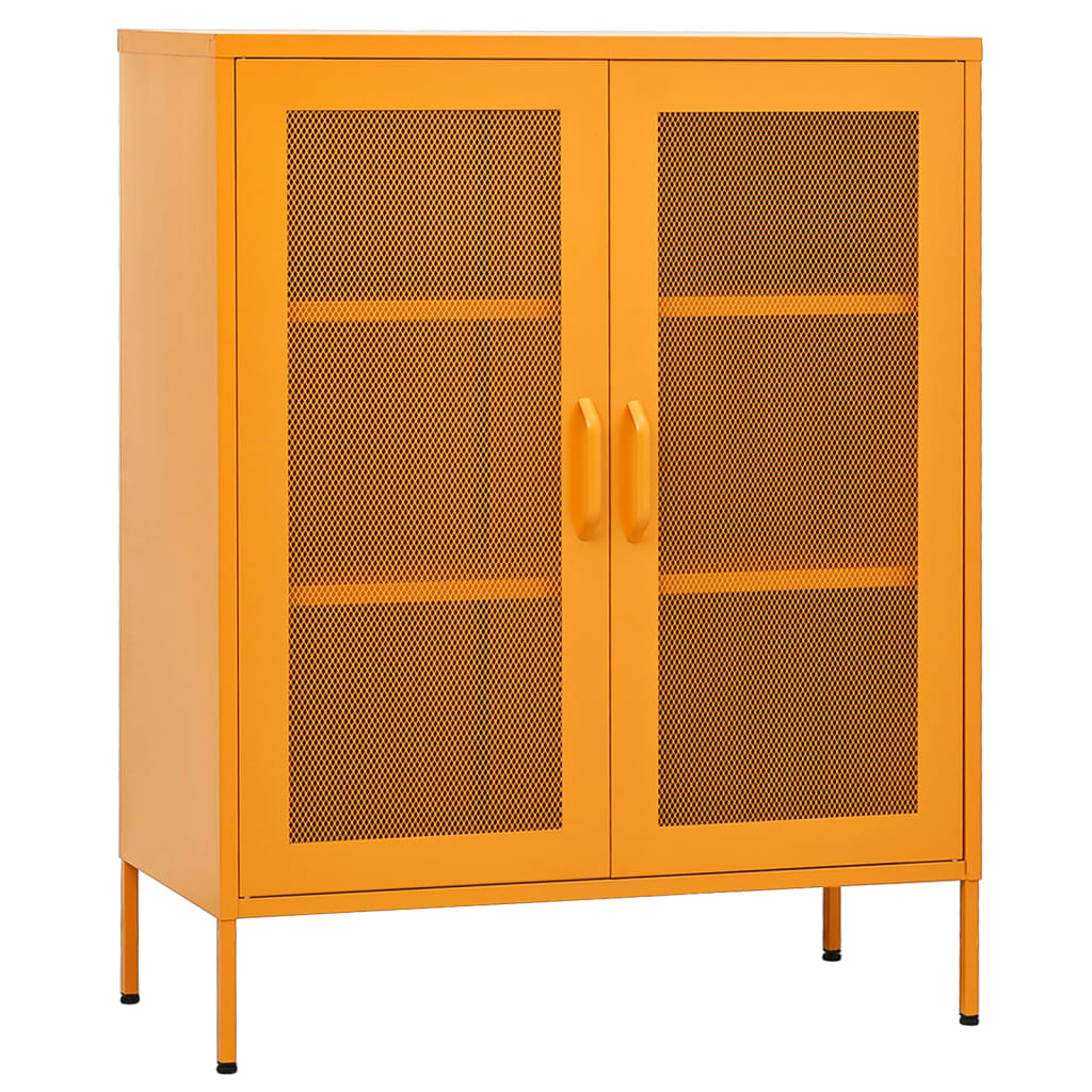 vidaXL Armario de almacenaje amarillo mostaza 80x35x101,5 cm Acero