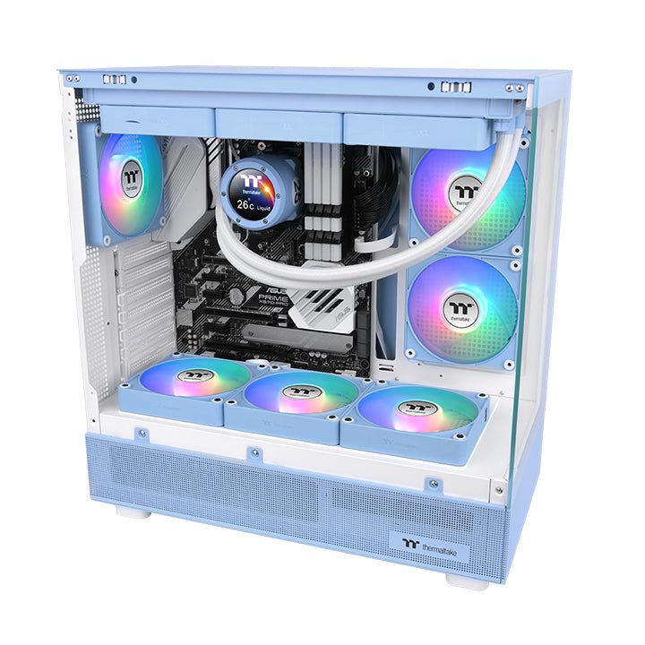 Thermaltake - Ventilador de caja CT120 EX ARGB 120 mm con iluminación ARGB sincronizable, cojinete hidráulico y control PWM para refrigeración eficiente en PCs, color azul Hydrangea