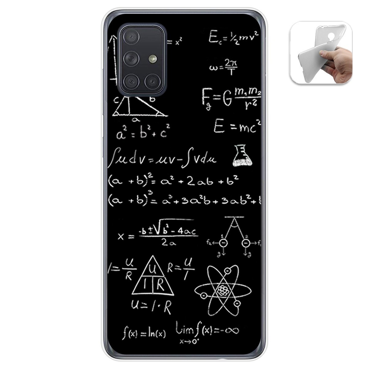 Tumundosmartphone Funda Gel Tpu para Samsung Galaxy A71 5G diseño Formulas Dibujos